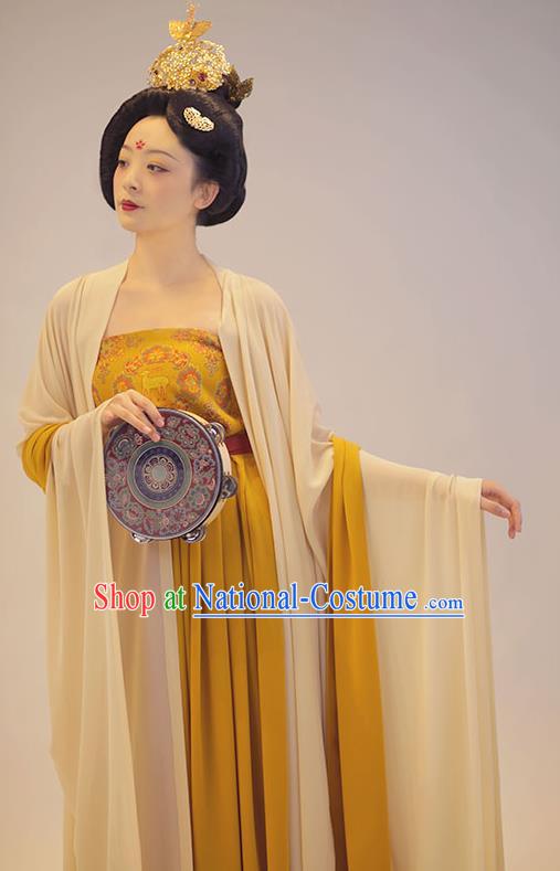 China Traditional Tang Dynasty Court Woman Historical Clothing Ancient Imperial Consort Costumes Full Set