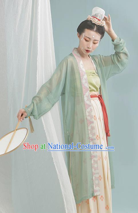 China Ancient Noble Lady Hanfu Costume Traditional Song Dynasty Young Beauty Historical Clothing