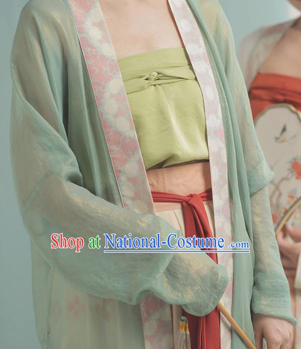 China Ancient Noble Lady Hanfu Costume Traditional Song Dynasty Young Beauty Historical Clothing