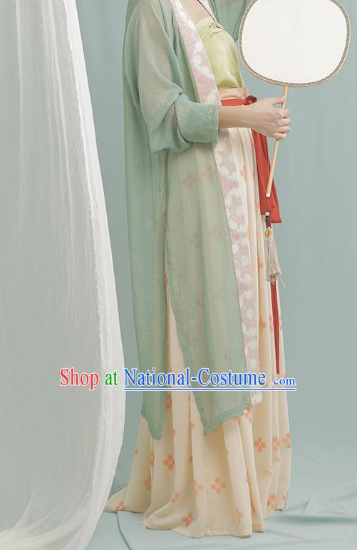 China Ancient Noble Lady Hanfu Costume Traditional Song Dynasty Young Beauty Historical Clothing