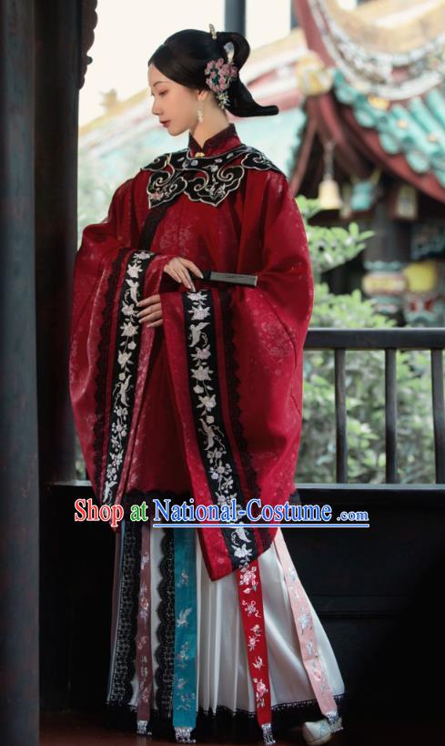 China Traditional Hanfu Apparels Ming Dynasty Noble Woman Historical Costumes Ancient Imperial Countess Clothing