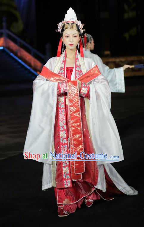 Traditional China Song Dynasty Wedding Historical Costumes Ancient Court Empress Hanfu Clothing Full Set