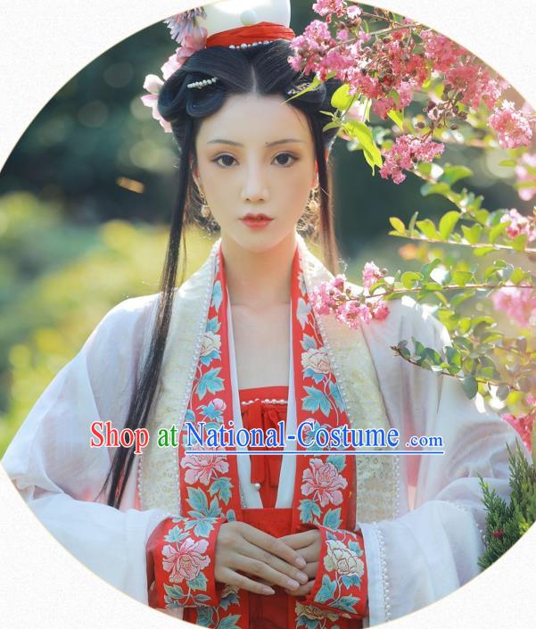 Traditional China Song Dynasty Wedding Historical Costumes Ancient Court Empress Hanfu Clothing Full Set