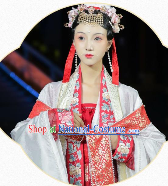 Traditional China Song Dynasty Wedding Historical Costumes Ancient Court Empress Hanfu Clothing Full Set