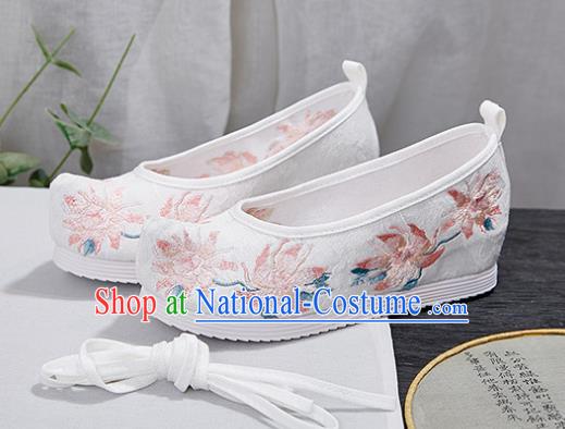 China National White Cloth Shoes Handmade Hanfu Shoes Traditional Shoes Embroidered Shoes