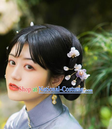 Chinese Handmade Ming Dynasty Hairpin Traditional Hanfu Hair Accessories Ancient Young Lady Plum Hair Stick