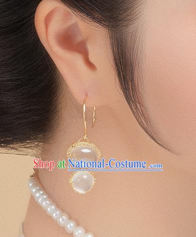 China Traditional Ming Dynasty Princess Earrings Ancient Imperial Consort Ear Jewelry