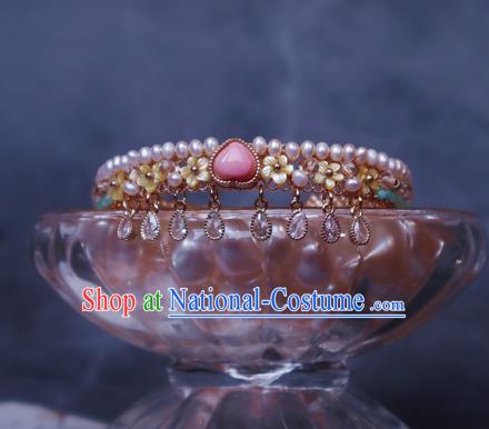 China Traditional Yellow Shell Osmanthus Bracelet Accessories Handmade Pearls Wristlet Jewelry