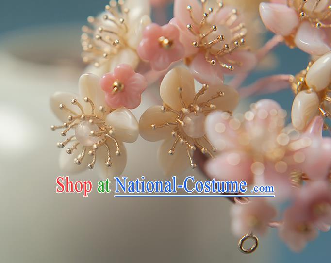 Chinese Handmade Flowers Hair Stick Traditional Ming Dynasty Hanfu Sakura Hairpin