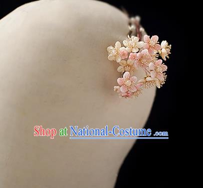 Chinese Handmade Flowers Hair Stick Traditional Ming Dynasty Hanfu Sakura Hairpin