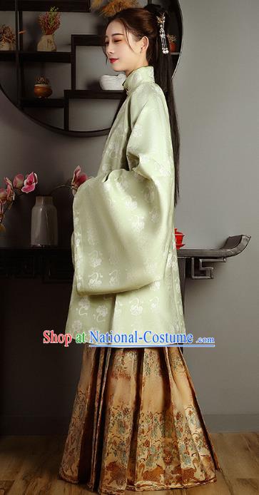 China Ancient Patrician Beauty Hanfu Dress Garment Traditional Ming Dynasty Aristocratic Lady Historical Costumes