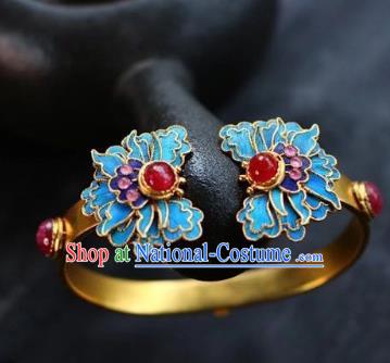 China Handmade Agate Bracelet Jewelry Traditional Qing Dynasty Butterfly Bangle Accessories