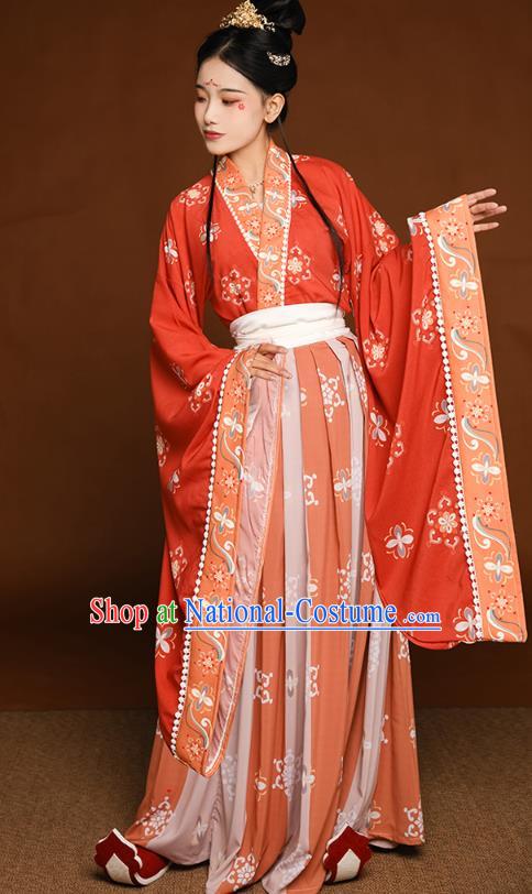 China Traditional Jin Dynasty Court Princess Historical Clothing Ancient Palace Beauty Hanfu Dress Costumes