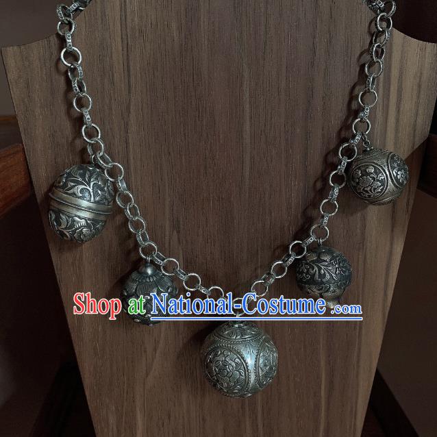 Handmade Chinese National Necklace Ethnic Silver Necklet Accessories