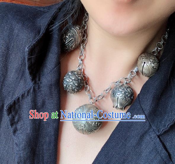 Handmade Chinese National Necklace Ethnic Silver Necklet Accessories