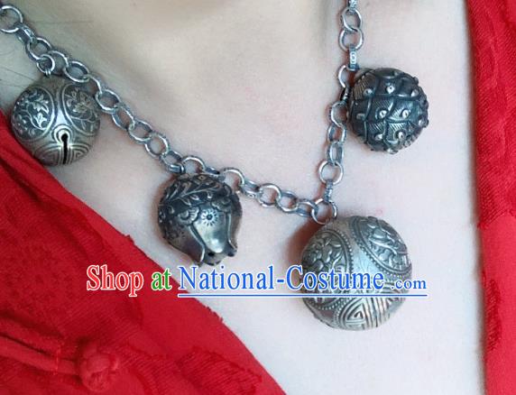 Handmade Chinese National Necklace Ethnic Silver Necklet Accessories