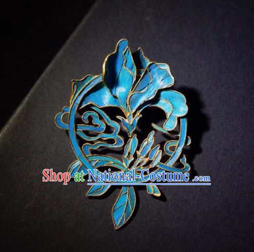 China Handmade Cloisonne Mangnolia Brooch Accessories Traditional Qing Dynasty Breastpin Jewelry