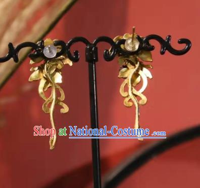 Chinese Cheongsam Ear Accessories Traditional Culture Jewelry Blueing Earrings