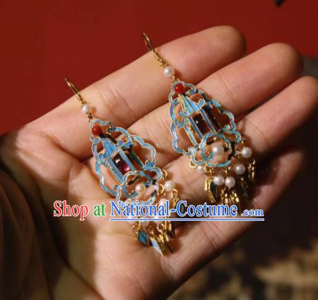 Handmade Chinese Cheongsam Ear Accessories Traditional Culture Jewelry Pearls Tassel Earrings