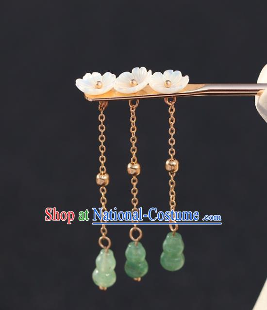 China Traditional Hanfu Hair Accessories Classical Cheongsam Jade Gourd Tassel Hairpin