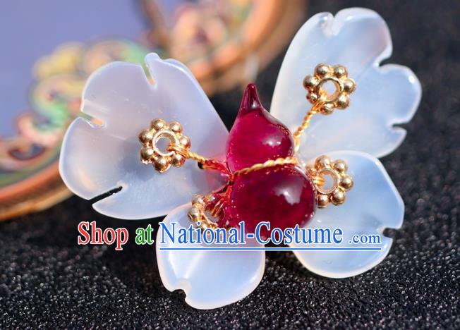 China Hanfu Agate Gourd Hair Stick Traditional Hair Accessories Classical Ming Dynasty Butterfly Hairpin