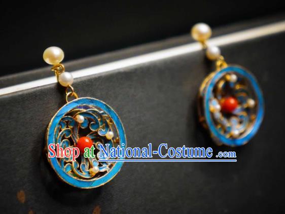 Handmade Chinese Cheongsam Ear Accessories Traditional Culture Jewelry Pearls Earrings