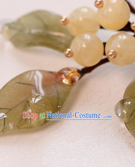 China Hanfu Hair Stick Traditional Ming Dynasty Princess Loquat Hairpin Classical Hair Accessories