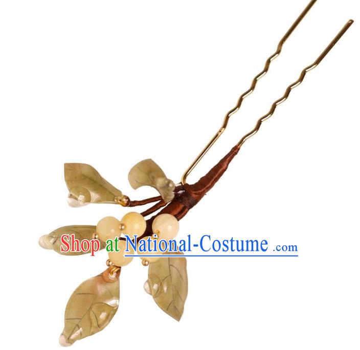 China Hanfu Hair Stick Traditional Ming Dynasty Princess Loquat Hairpin Classical Hair Accessories