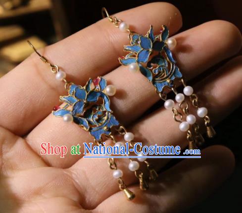 Handmade Chinese Traditional Culture Jewelry Pearls Earrings Cheongsam Ear Accessories