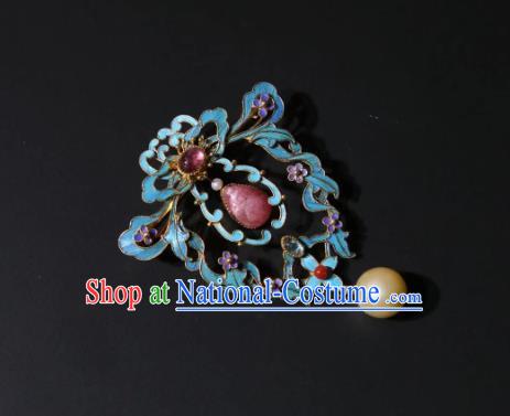 China Traditional Cheongsam Rose Quartz Breastpin Accessories Handmade Pearls Brooch