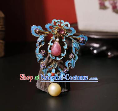 China Traditional Cheongsam Rose Quartz Breastpin Accessories Handmade Pearls Brooch