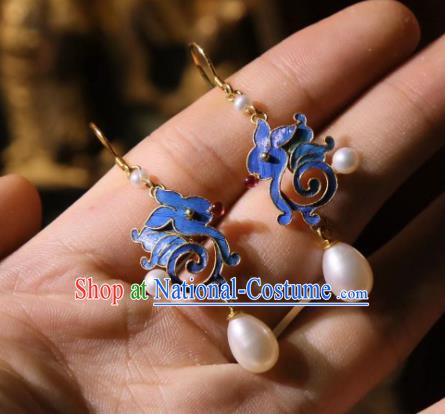 Handmade Chinese Pearls Earrings Cheongsam Ear Accessories Traditional Culture Jewelry