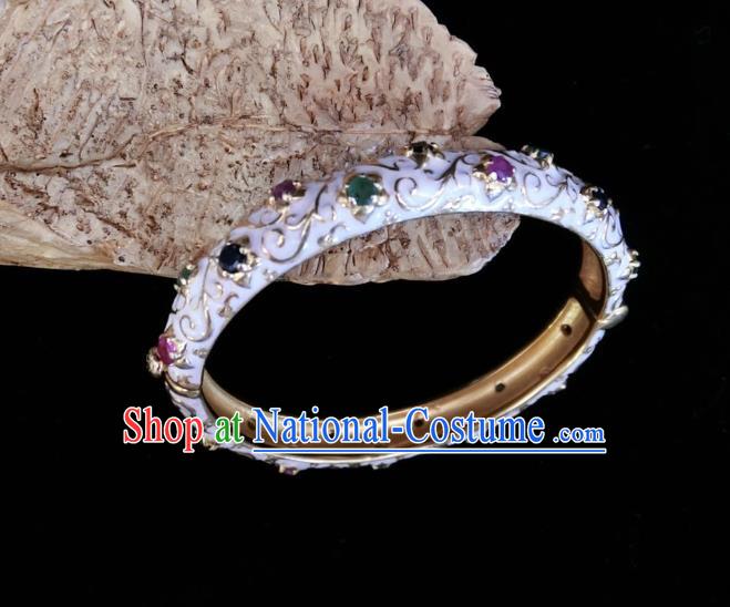 Handmade Chinese National Crystal Bracelet Enamel Gems Bangle Accessories