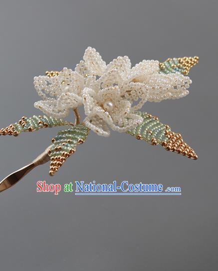 China Classical Beads Jasmine Flower Hair Stick Hair Accessories Traditional Song Dynasty Empress Hairpin