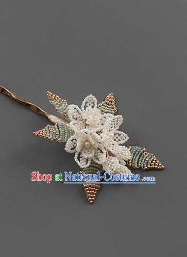 China Classical Beads Jasmine Flower Hair Stick Hair Accessories Traditional Song Dynasty Empress Hairpin