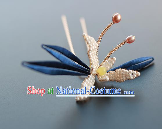 China Classical Beads Orchid Hair Stick Traditional Song Dynasty Princess Hairpin