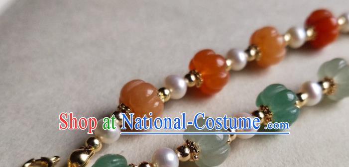 Chinese Traditional Hanfu Agate Wristlet Accessories Classical Pearls Bracelet