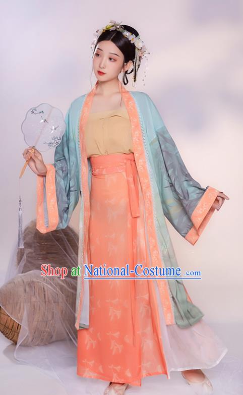 China Ancient Village Girl Hanfu Clothing Traditional Song Dynasty Young Lady Historical Costume Complete Set