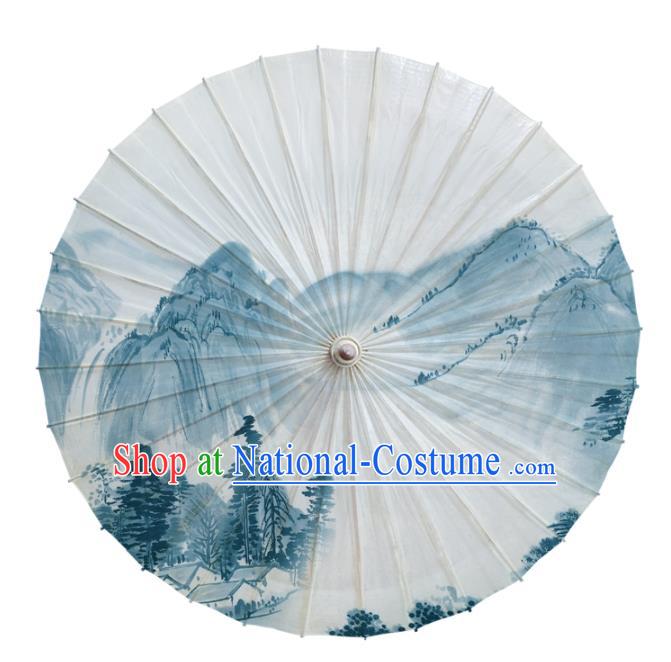 China Classical Landscape Painting Umbrella Handmade Umbrellas Craft Traditional Oil Paper Umbrella