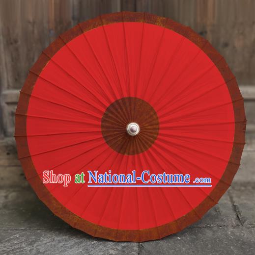 China Traditional Red Oil Paper Umbrella Wedding Bride Umbrella Handmade Classical Dance Umbrella Craft