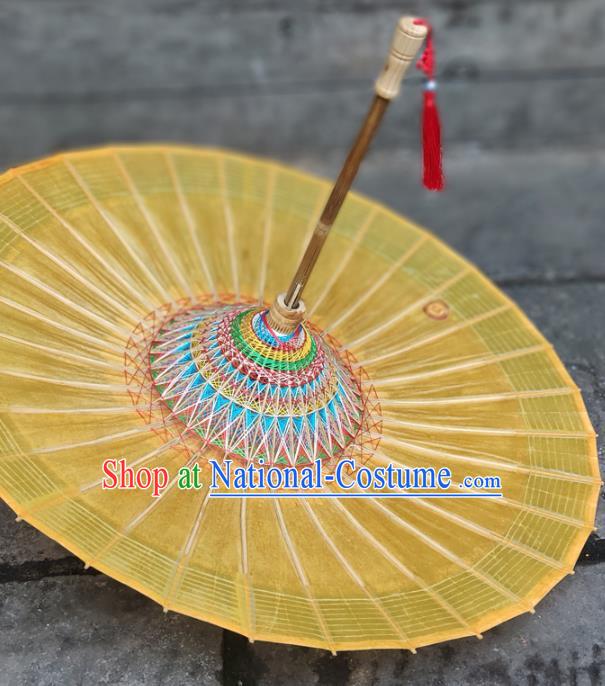 China Traditional Yellow Oil Paper Umbrella Handmade Classical Jiangnan Umbrellas