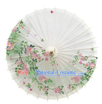 China Handmade Cheongsam Paper Umbrella Traditional Printing Flowers Oil Paper Umbrella