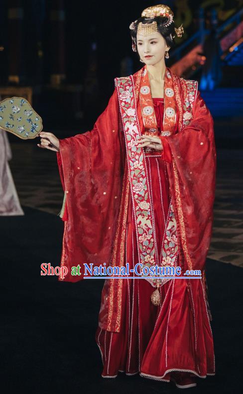 China Traditional Wedding Hanfu Apparels Song Dynasty Historical Costumes Ancient Court Beauty Embroidered Clothing