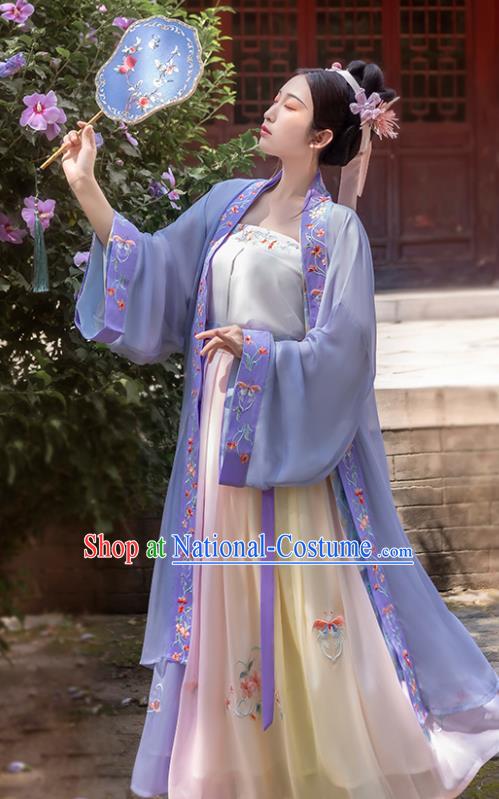 China Traditional Song Dynasty Imperial Consort Historical Costumes Ancient Court Beauty Hanfu Dress