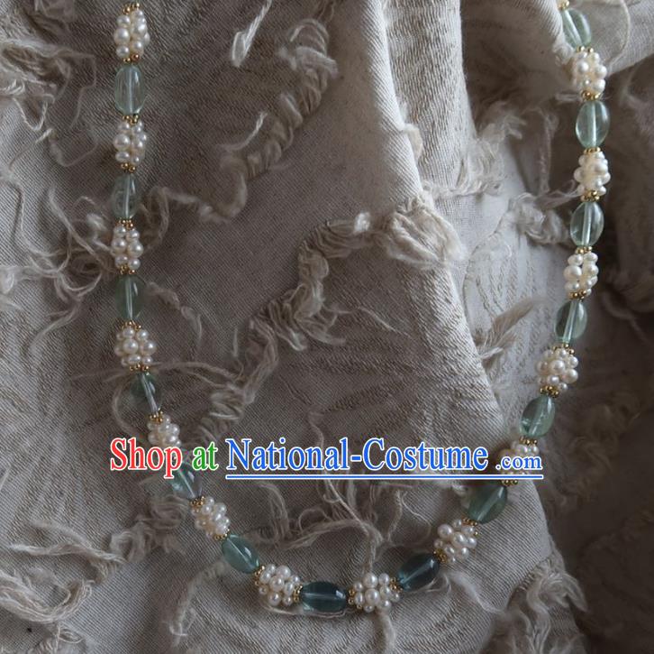 Handmade Chinese Necklet Accessories Traditional Hanfu Pearls Necklace