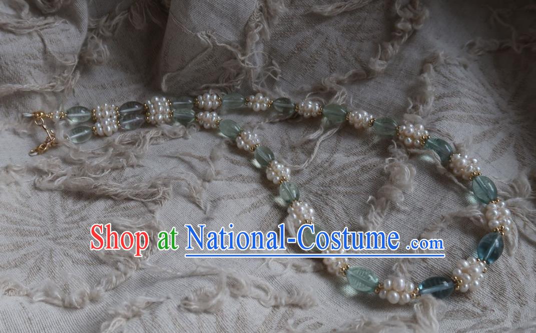 Handmade Chinese Necklet Accessories Traditional Hanfu Pearls Necklace