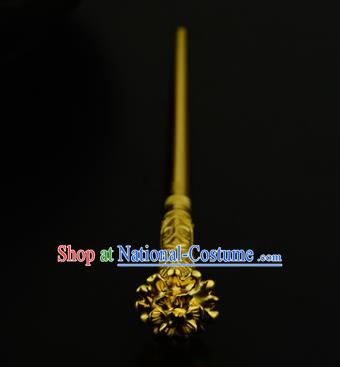 China Ancient Court Lady Golden Hairpin Handmade Traditional Song Dynasty Empress Hair Stick