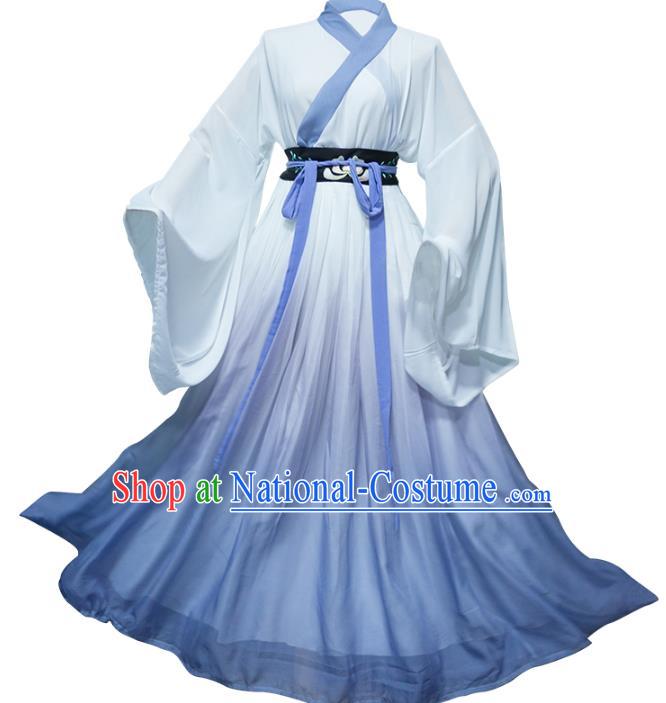 China Traditional Jin Dynasty Nobility Woman Historical Costumes Ancient Female Swordsman Hanfu Dress Clothing