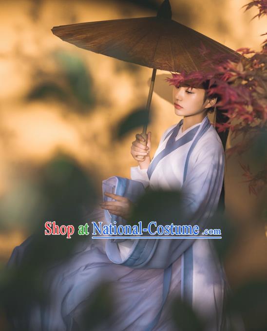 China Traditional Jin Dynasty Nobility Woman Historical Costumes Ancient Female Swordsman Hanfu Dress Clothing