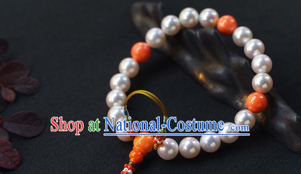 Chinese Ancient Imperial Consort Jewelry Accessories Traditional Qing Dynasty Pearls Brooch